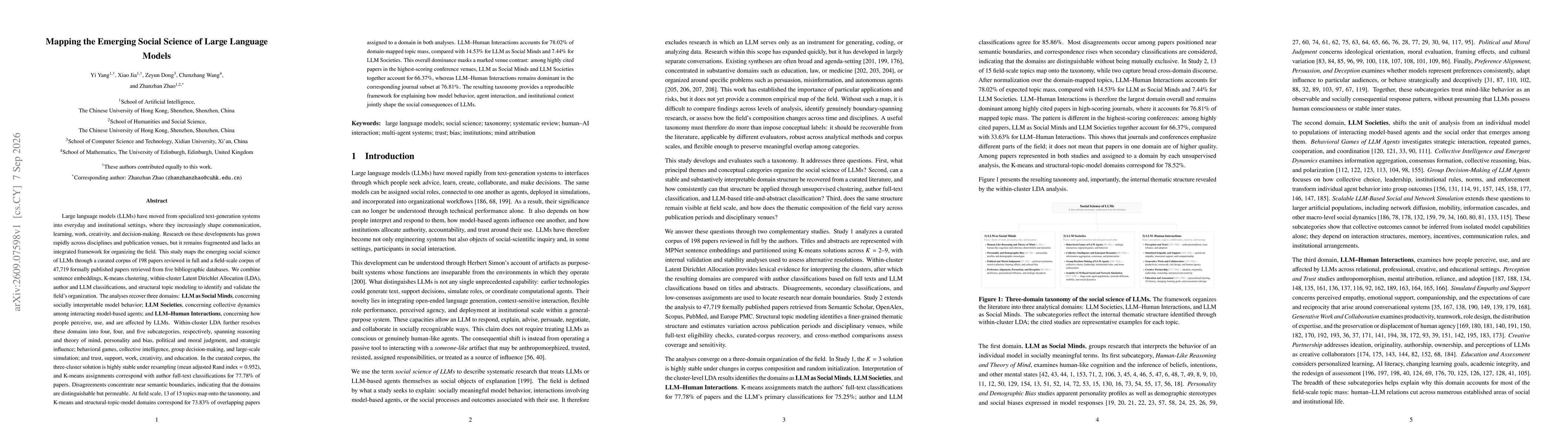 Thumbnail for Mapping the Emerging Social Science of Large Language Models