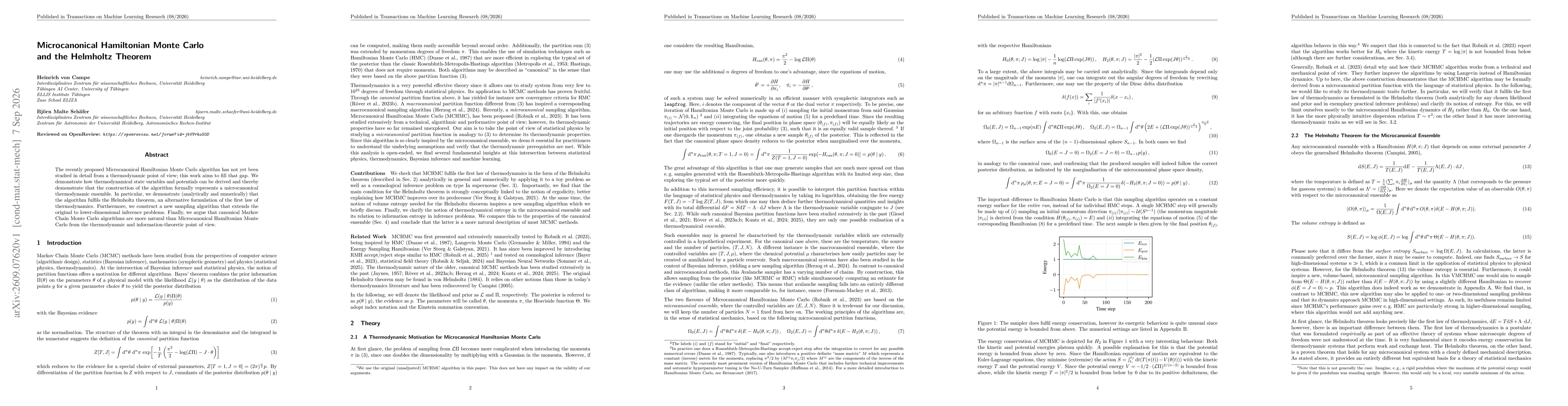 Thumbnail for Microcanonical Hamiltonian Monte Carlo and the Helmholtz Theorem