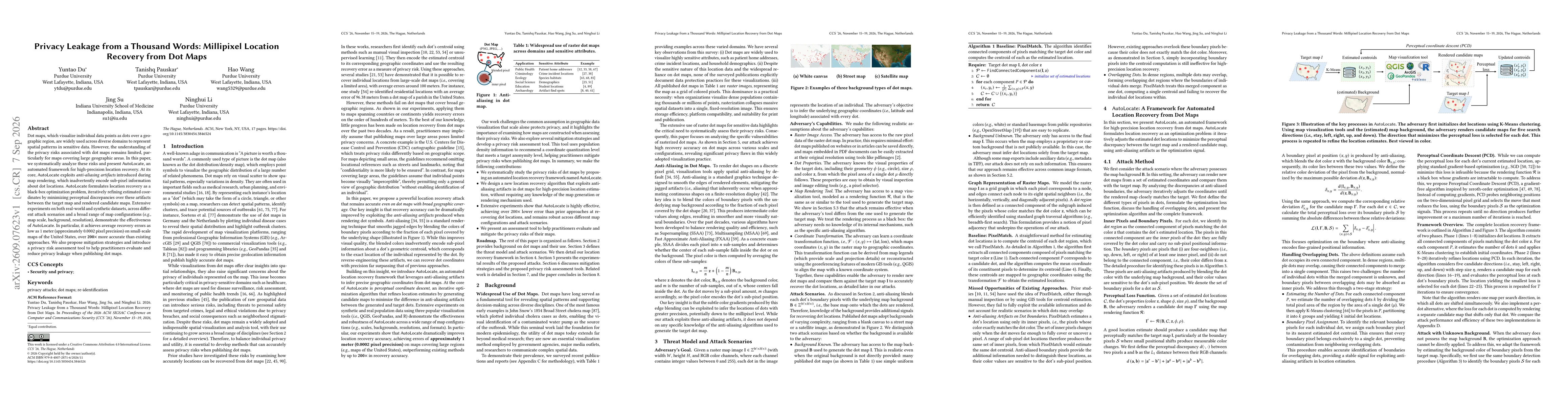 Thumbnail for Privacy Leakage from a Thousand Words: Millipixel Location Recovery from Dot Maps