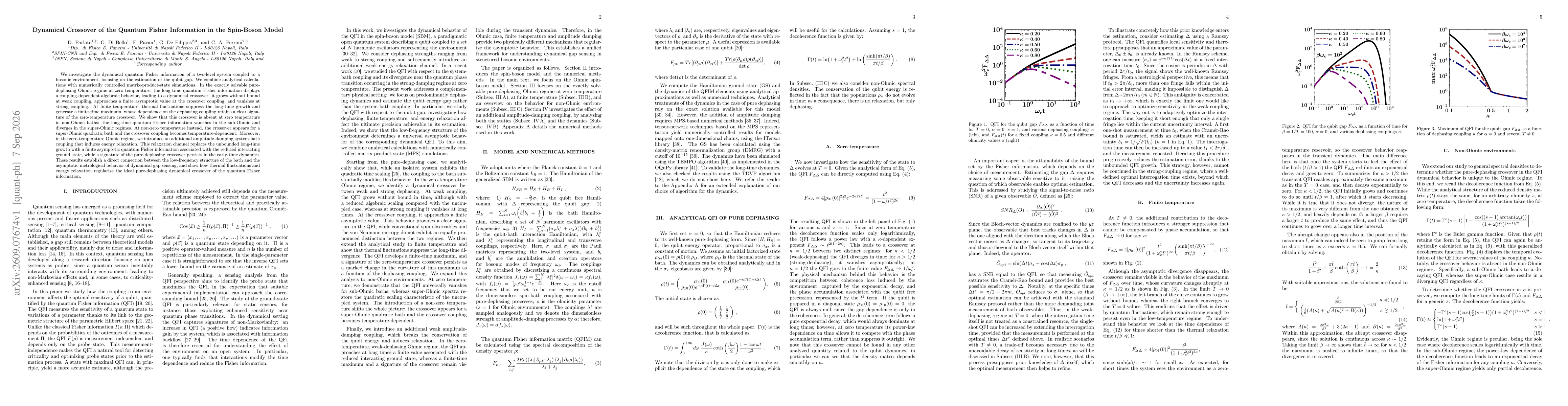 Thumbnail for Dynamical Crossover of the Quantum Fisher Information in the Spin-Boson Model