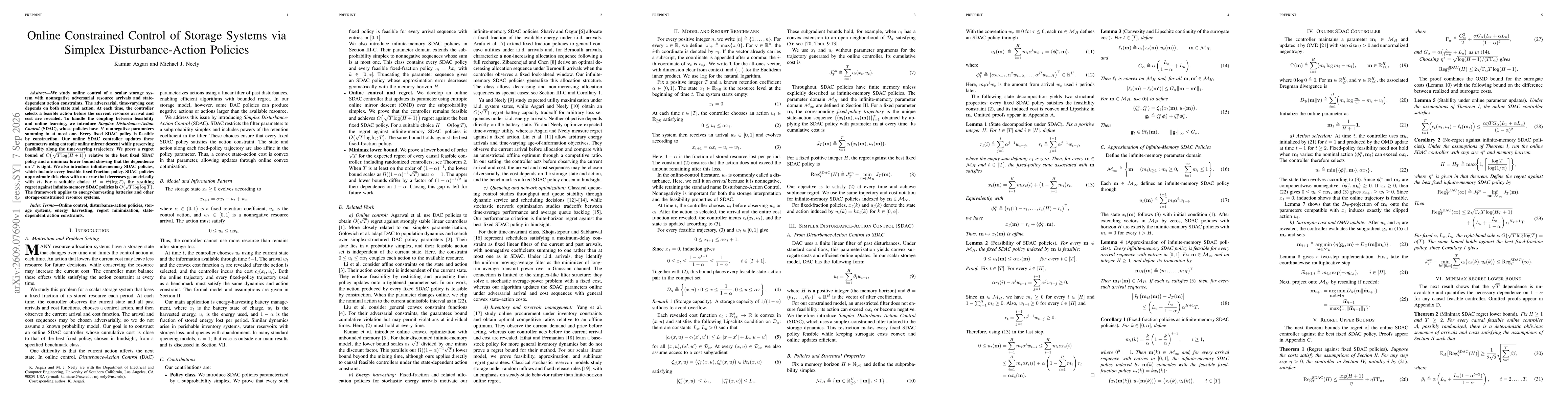Thumbnail for Online Constrained Control of Storage Systems via Simplex Disturbance-Action Policies