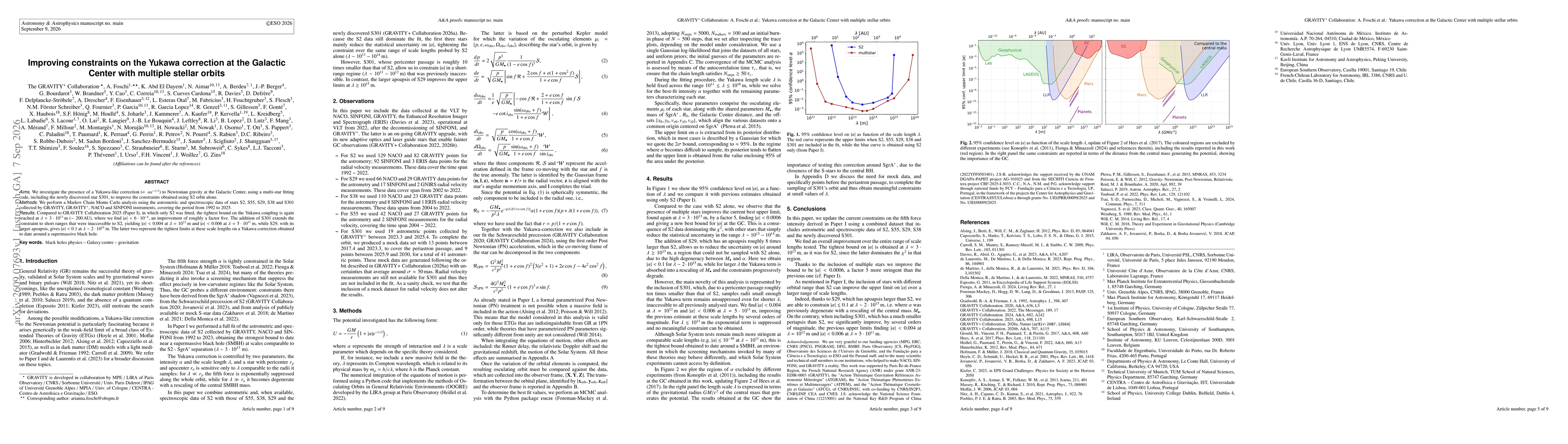 Thumbnail for Improving constraints on the Yukawa correction at the Galactic Center with multiple stellar orbits