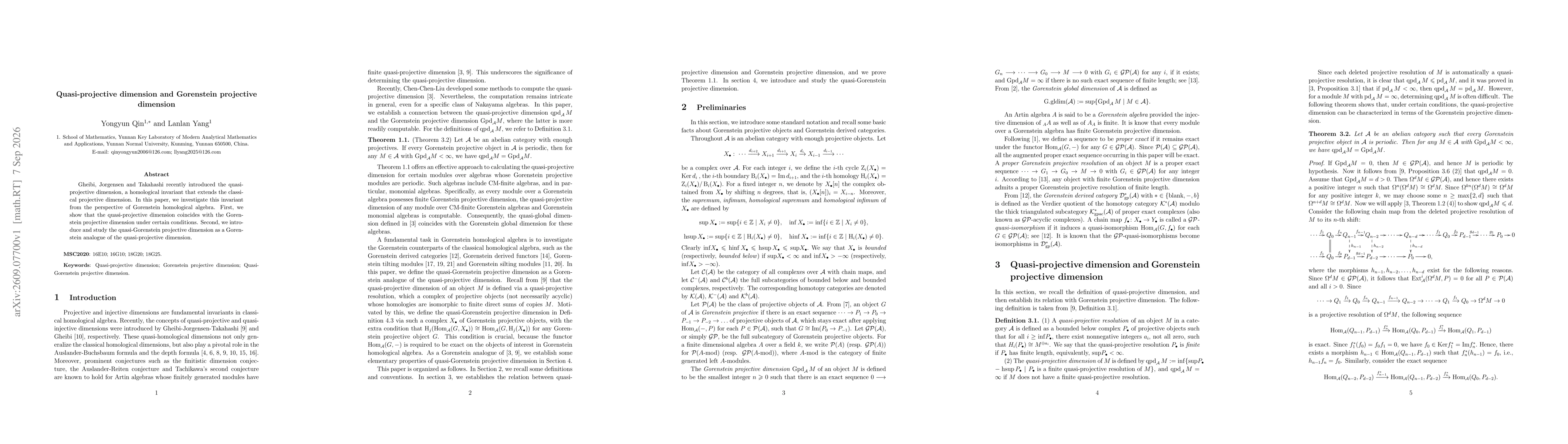 Thumbnail for Quasi-projective dimension and Gorenstein projective dimension