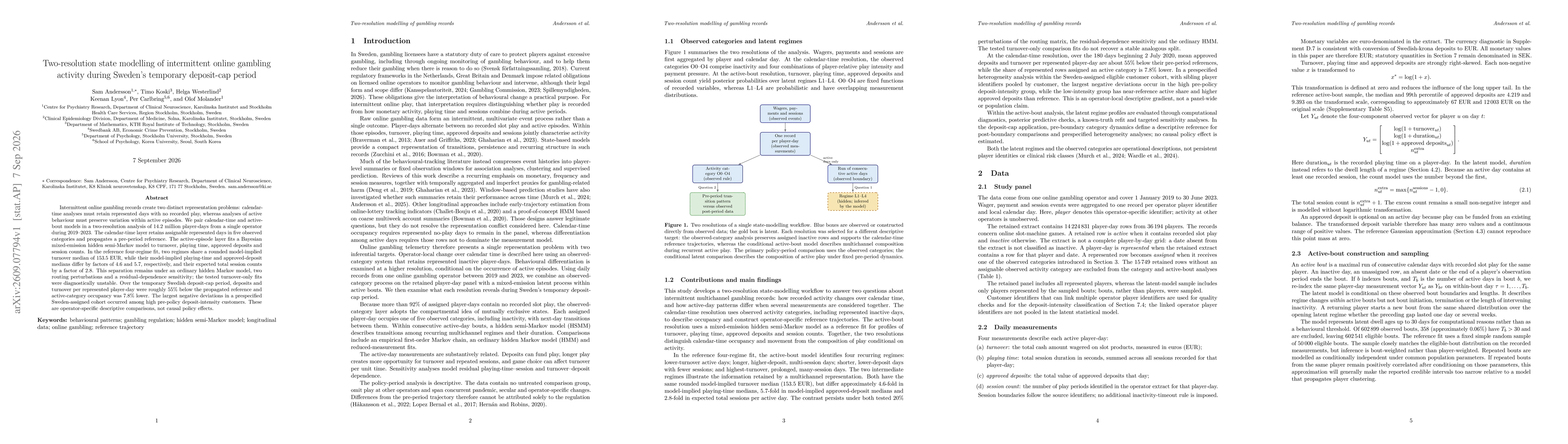 Thumbnail for Two-resolution state modelling of intermittent online gambling activity during Sweden's temporary deposit-cap period