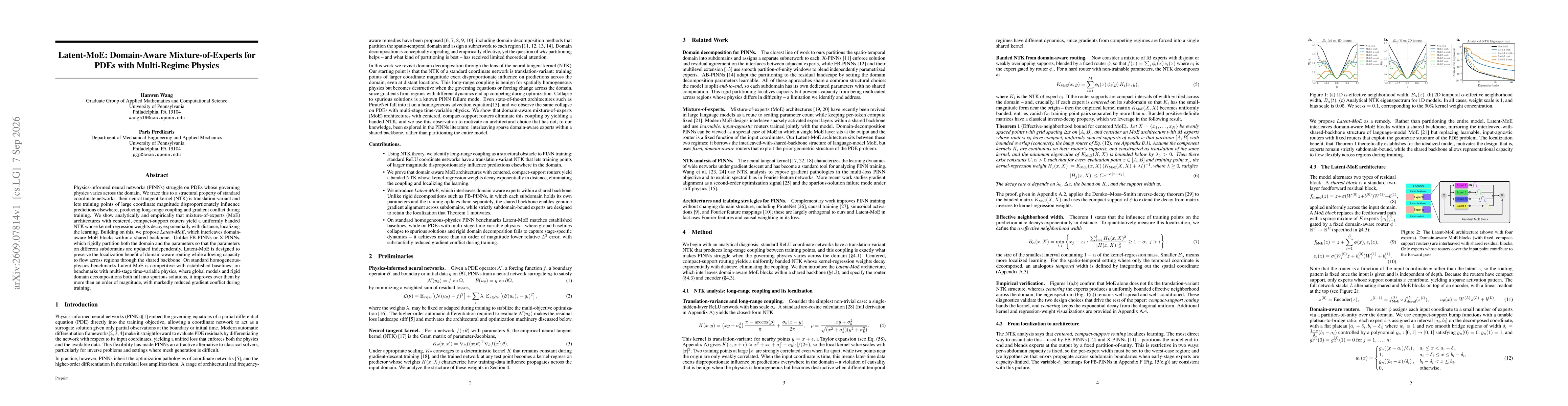 Thumbnail for Latent-MoE: Domain-Aware Mixture-of-Experts for PDEs with Multi-Regime Physics