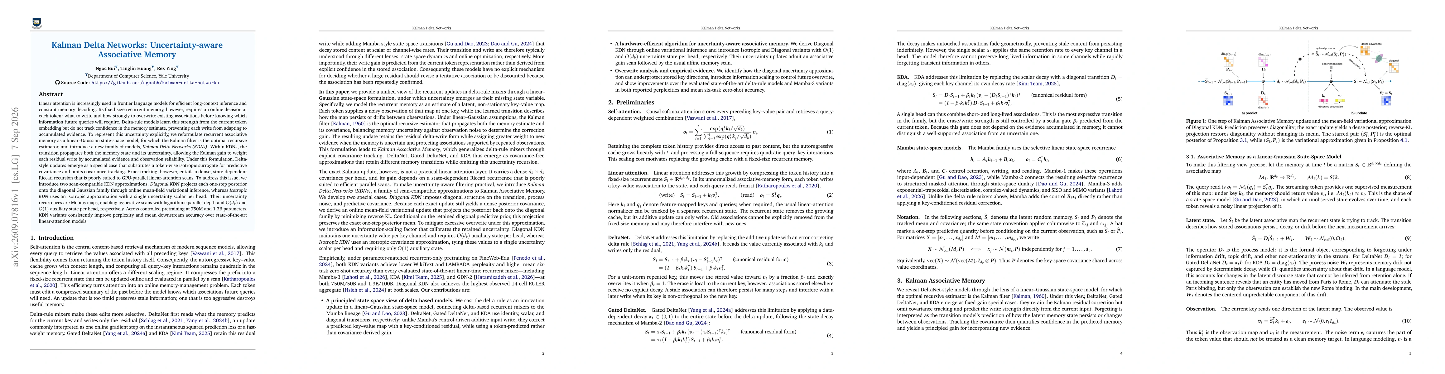 Thumbnail for Kalman Delta Networks: Uncertainty-aware Associative Memory