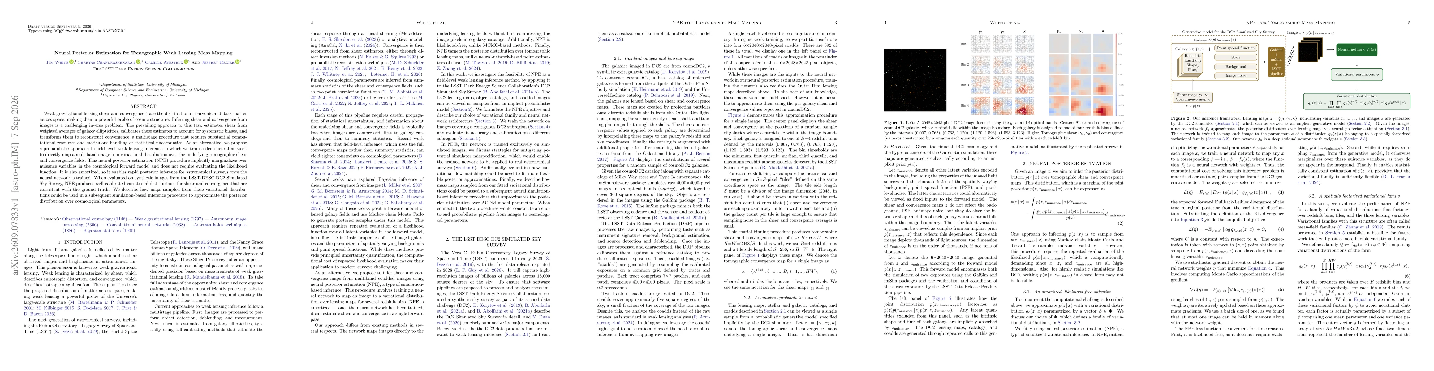 Thumbnail for Neural Posterior Estimation for Tomographic Weak Lensing Mass Mapping