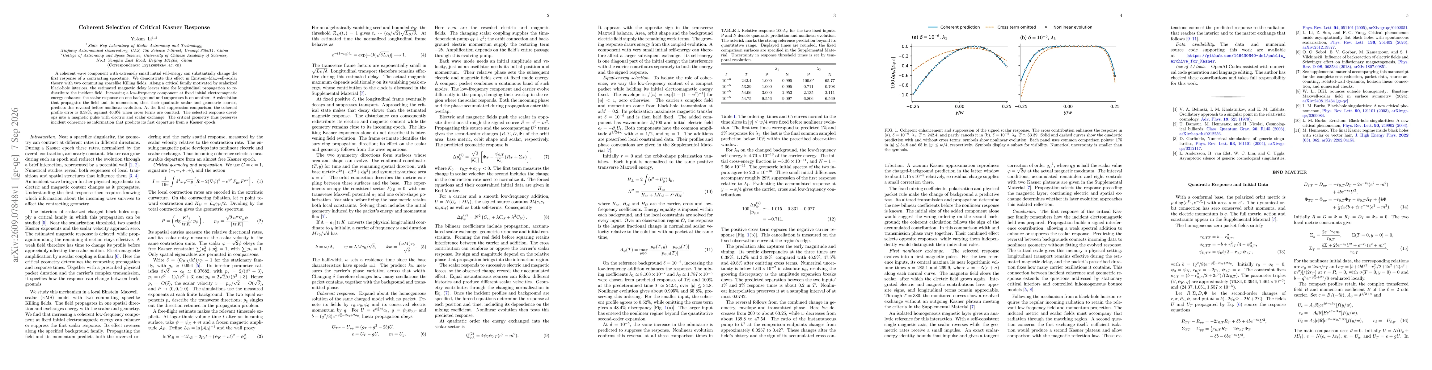 Thumbnail for Coherent Selection of Critical Kasner Response