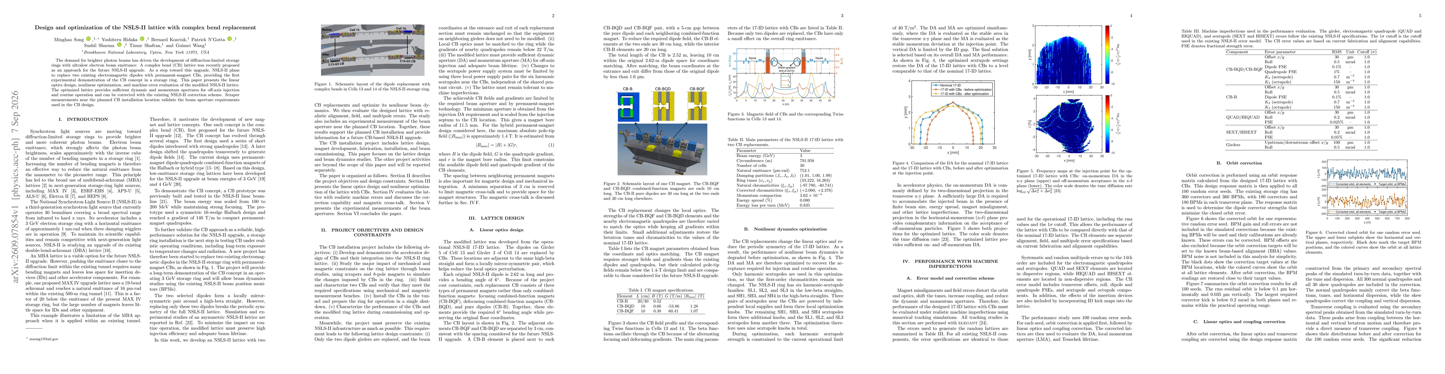 Thumbnail for Design and optimization of the NSLS-II lattice with complex bend replacement