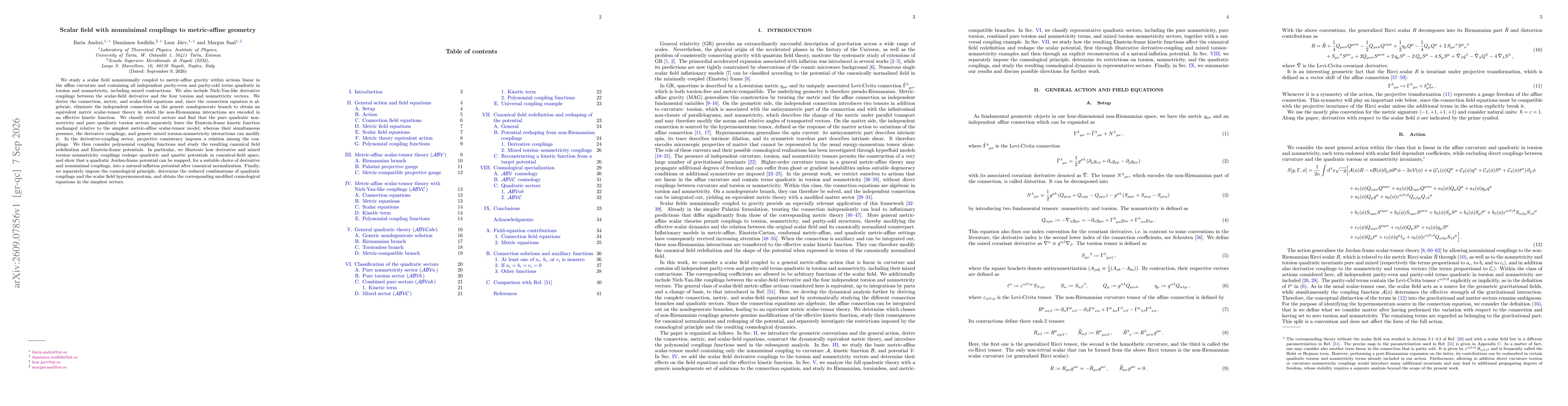 Thumbnail for Scalar field with nonminimal couplings to metric-affine geometry