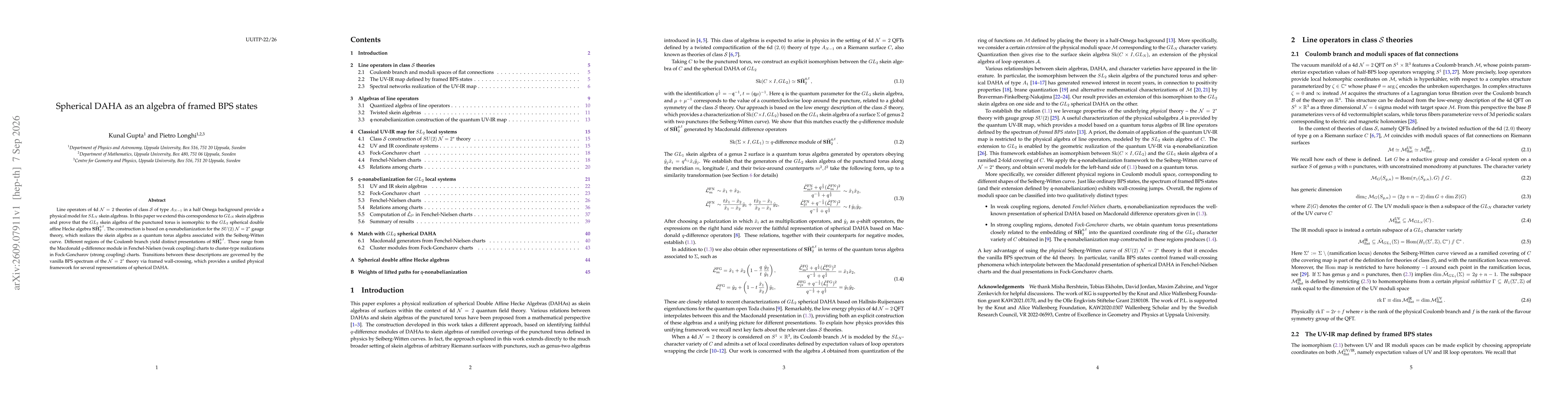 Thumbnail for Spherical DAHA as an algebra of framed BPS states