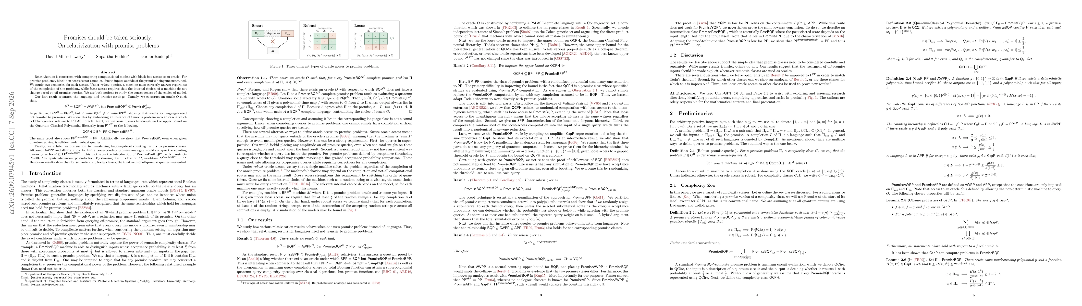 Thumbnail for Promises should be taken seriously: On relativization with promise problems