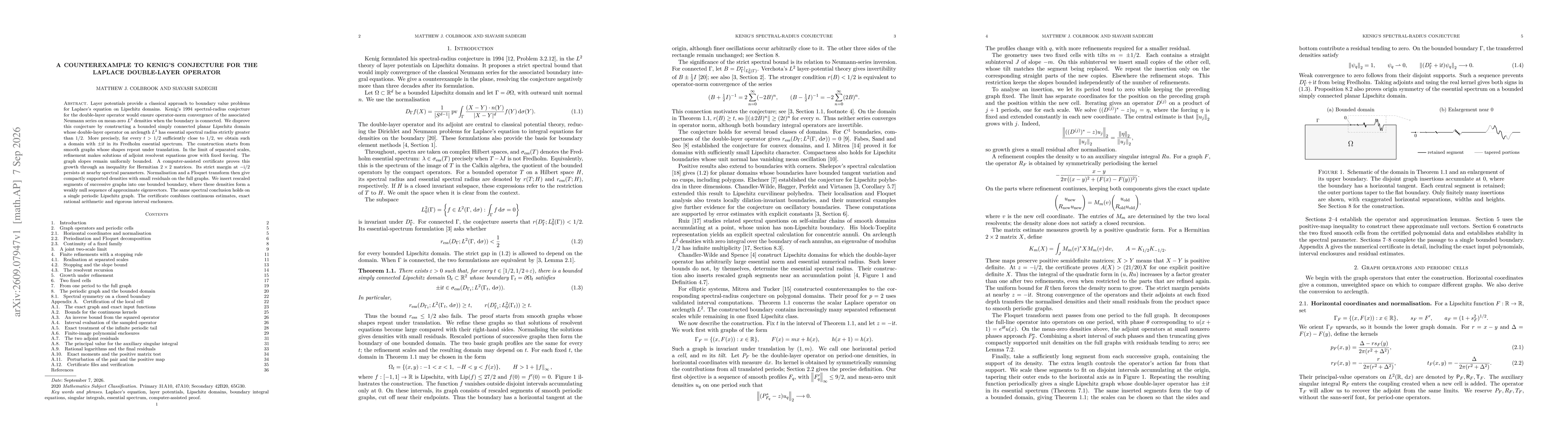 Thumbnail for A counterexample to Kenig's conjecture for the Laplace double-layer operator