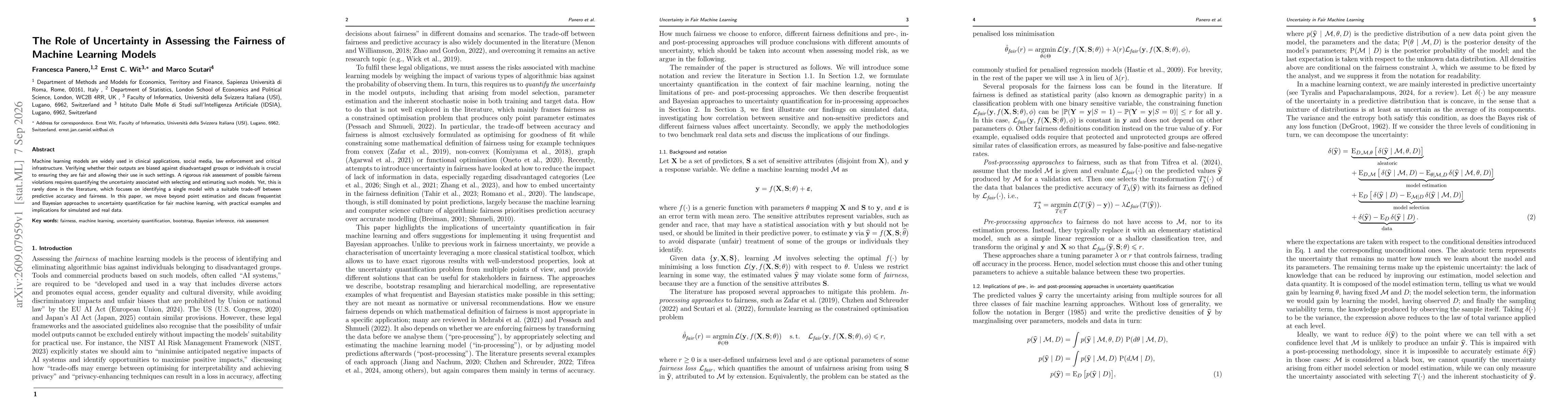 Thumbnail for The Role of Uncertainty in Assessing the Fairness of Machine Learning Models