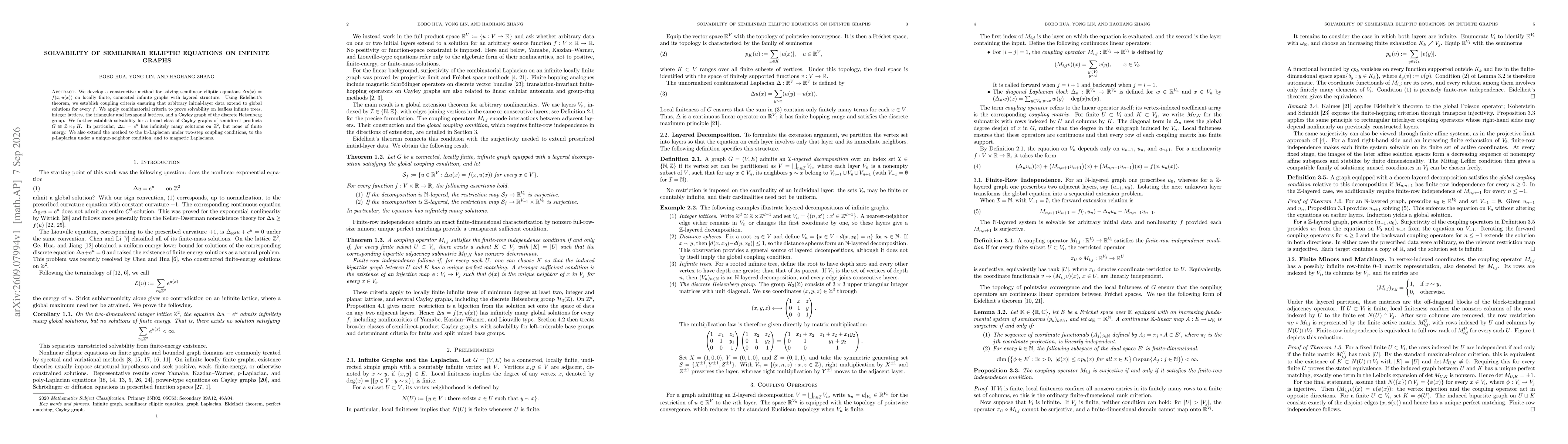 Thumbnail for Solvability of Semilinear Elliptic Equations on Infinite Graphs