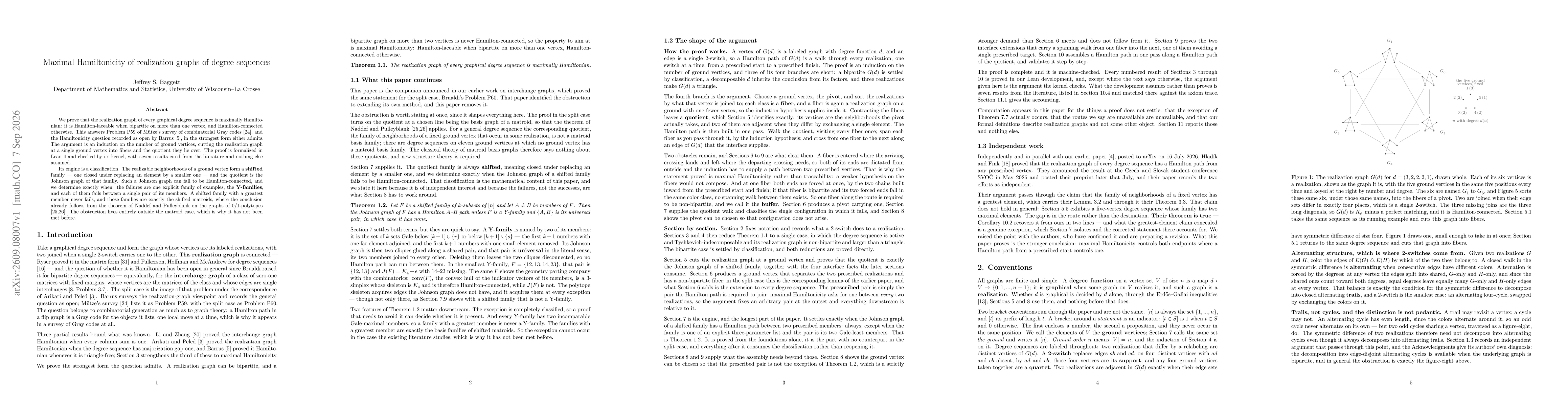 Thumbnail for Maximal Hamiltonicity of realization graphs of degree sequences