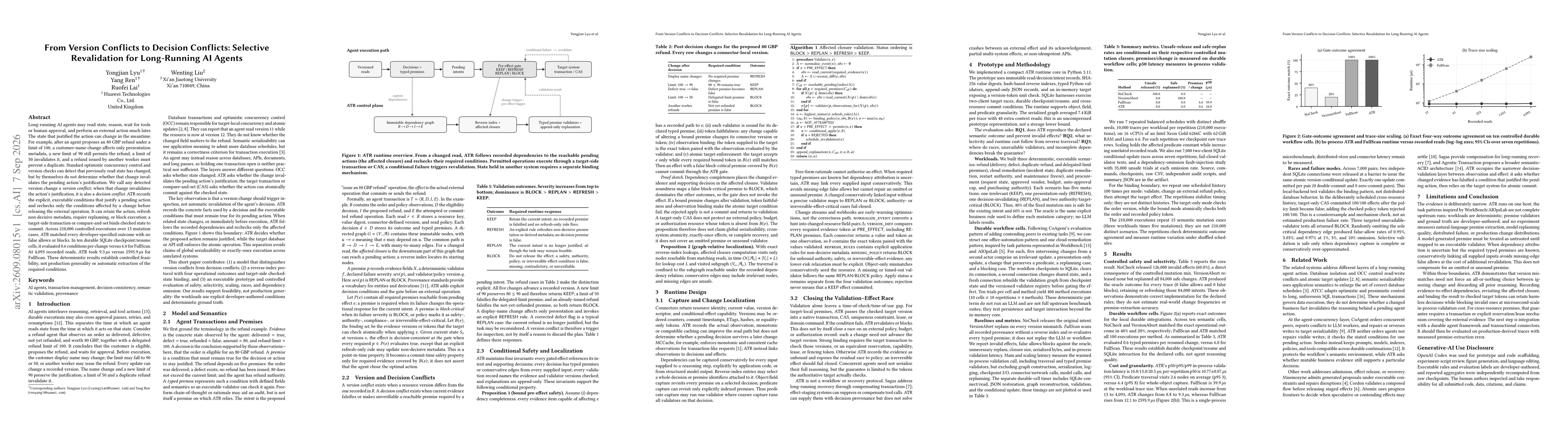 Thumbnail for From Version Conflicts to Decision Conflicts: Selective Revalidation for Long-Running AI Agents