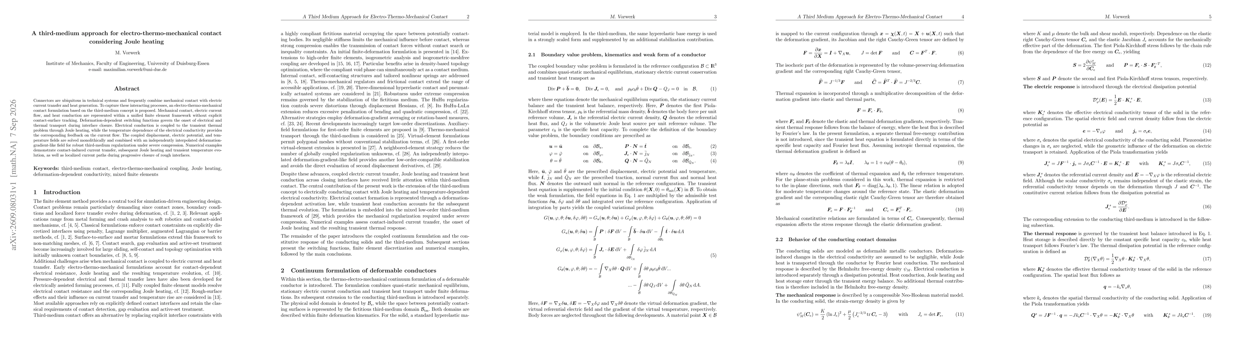 Thumbnail for A third-medium approach for electro-thermo-mechanical contact considering Joule heating