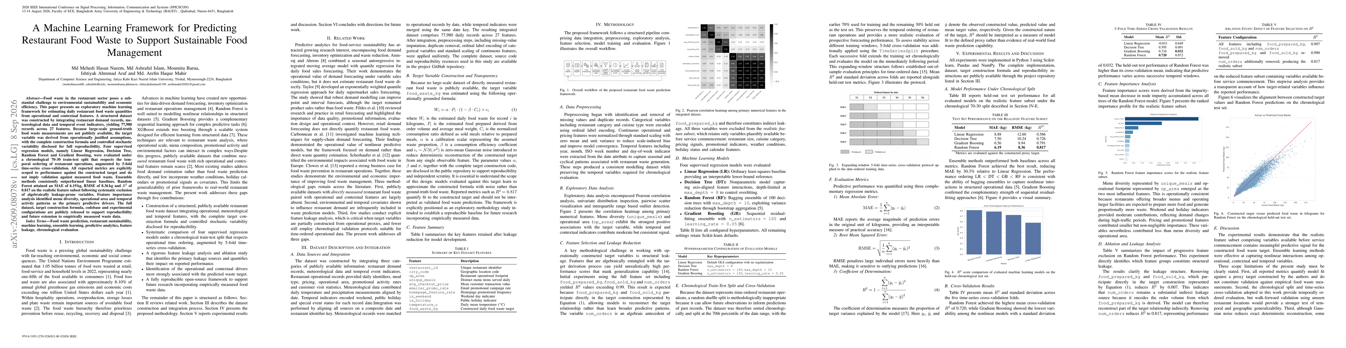 Thumbnail for A Machine Learning Framework for Predicting Restaurant Food Waste to Support Sustainable Food Management