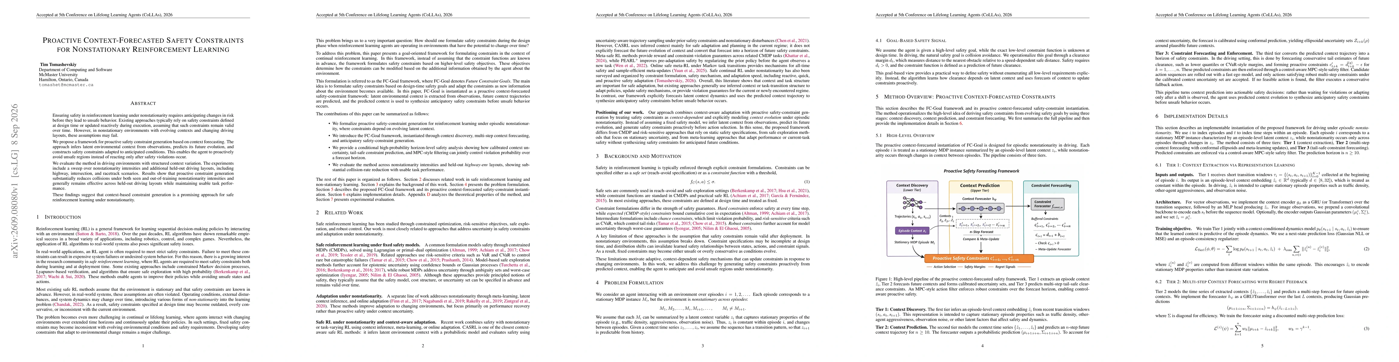 Thumbnail for Proactive Context-Forecasted Safety Constraints for Nonstationary Reinforcement Learning