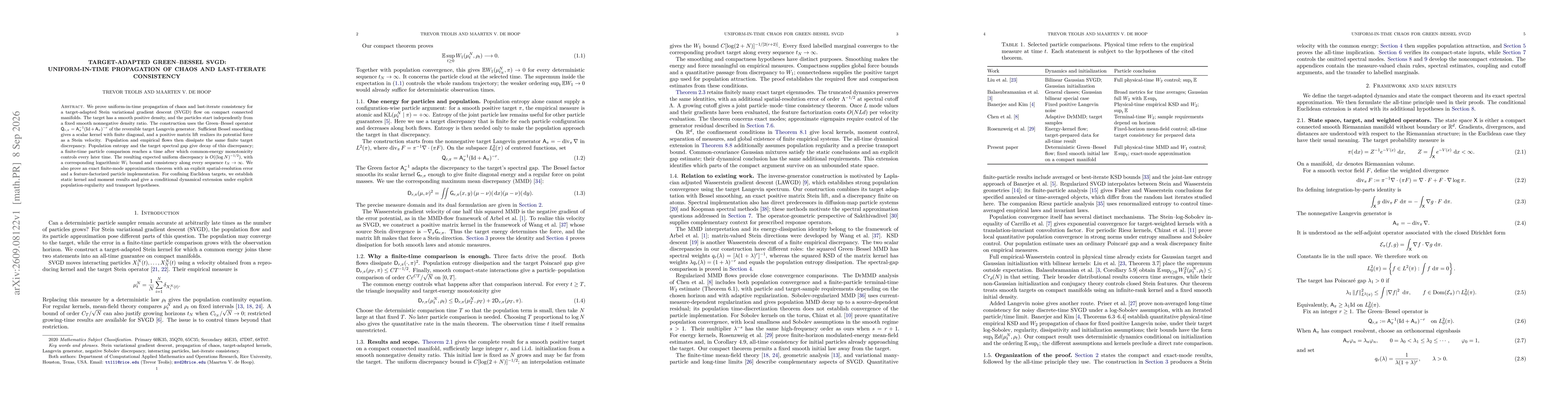 Thumbnail for Target-adapted Green-Bessel SVGD: uniform-in-time propagation of chaos and last-iterate consistency
