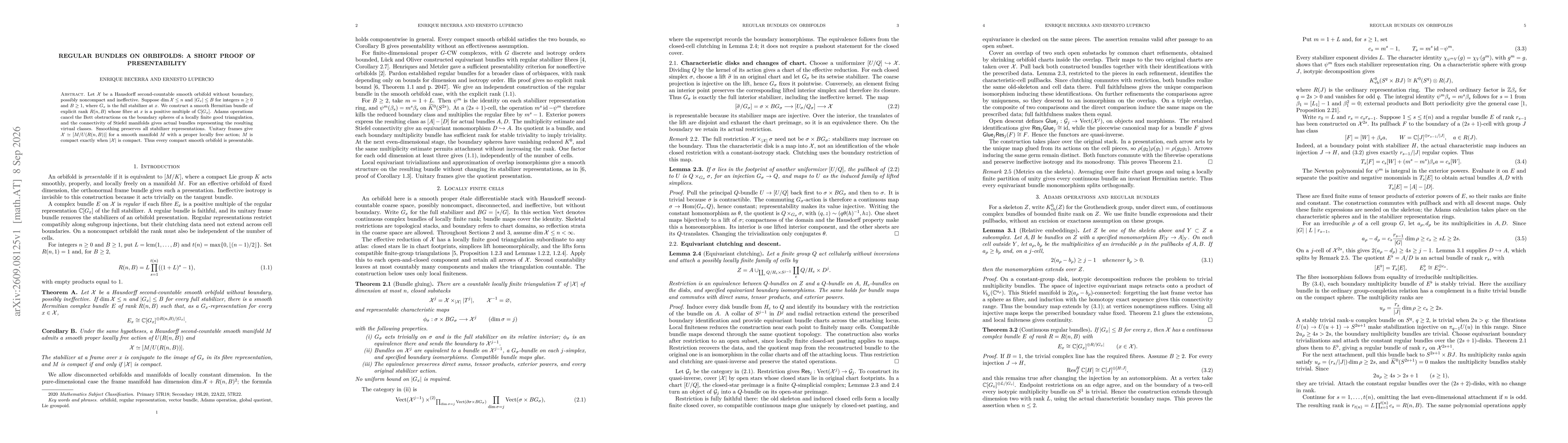 Thumbnail for Regular Bundles on Orbifolds: A Short Proof of Presentability