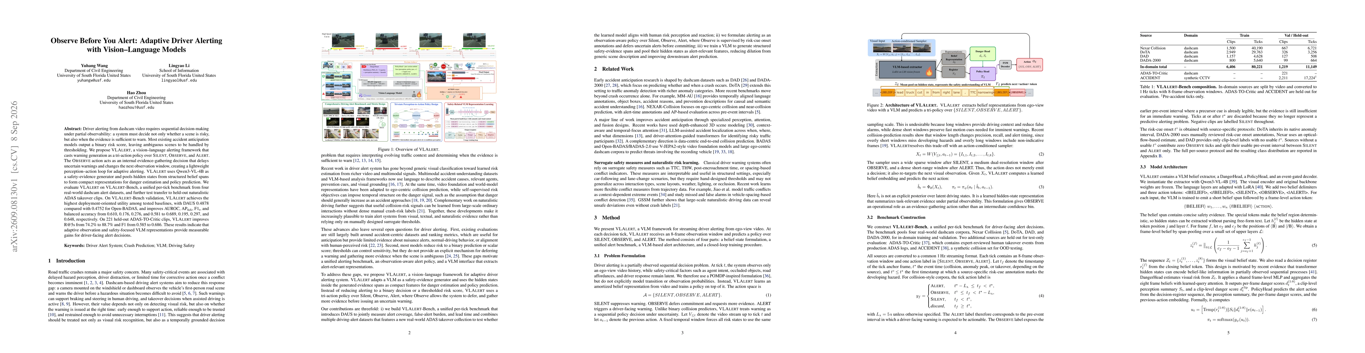 Thumbnail for Observe Before You Alert: Adaptive Driver Alerting with Vision-Language Models