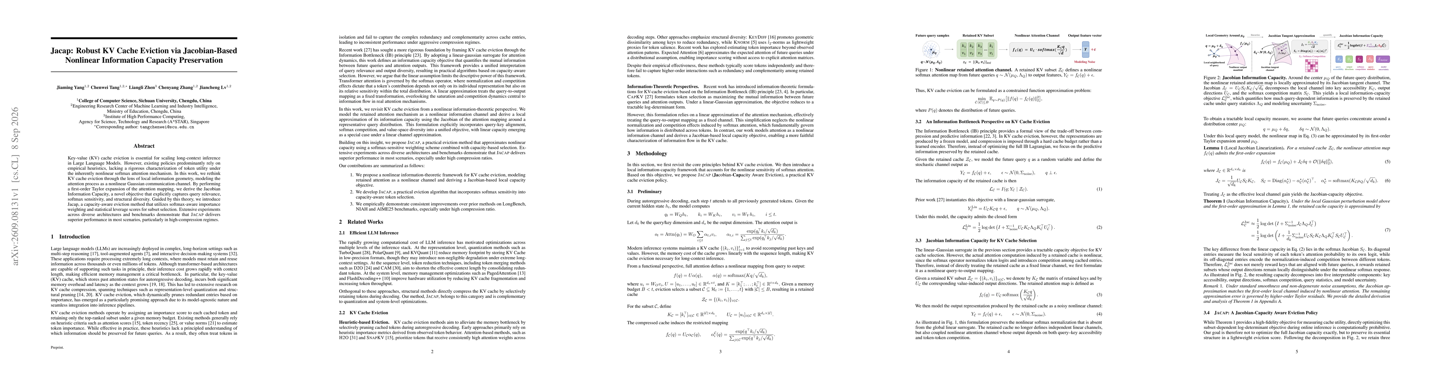 Thumbnail for Jacap: Robust KV Cache Eviction via Jacobian-Based Nonlinear Information Capacity Preservation
