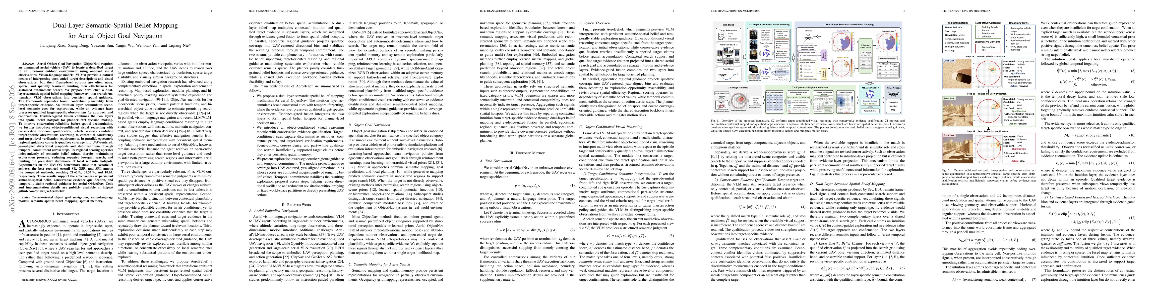 Thumbnail for Dual-Layer Semantic-Spatial Belief Mapping for Aerial Object Goal Navigation
