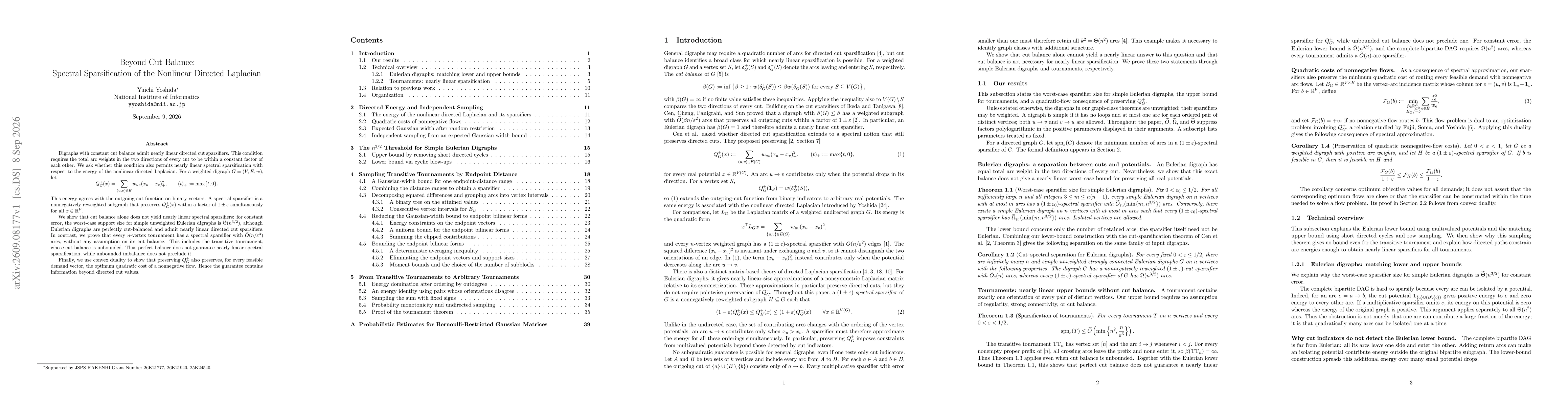 Thumbnail for Beyond Cut Balance: Spectral Sparsification of the Nonlinear Directed Laplacian