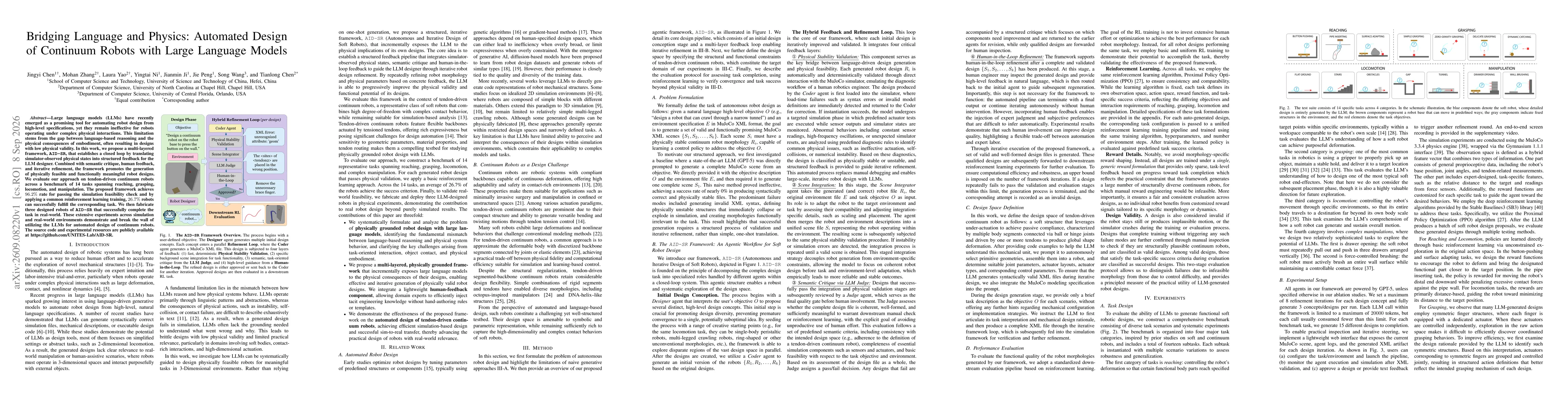 Thumbnail for Bridging Language and Physics: Automated Design of Continuum Robots with Large Language Models