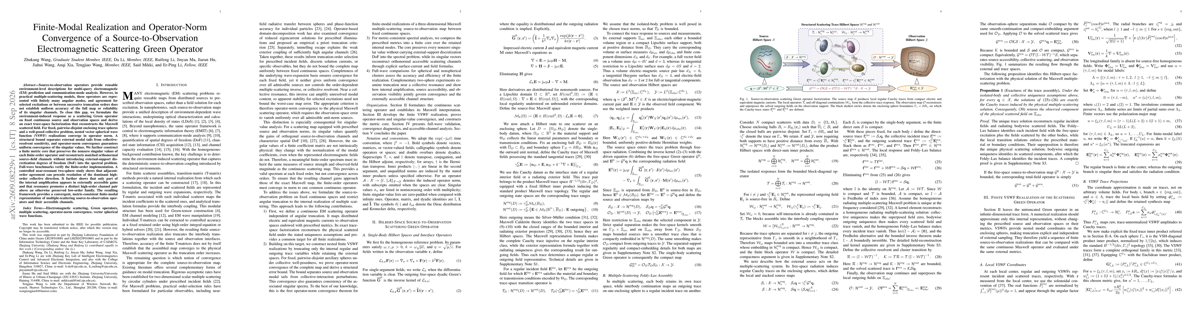 Thumbnail for Finite-Modal Realization and Operator-Norm Convergence of a Source-to-Observation Electromagnetic Scattering Green Operator