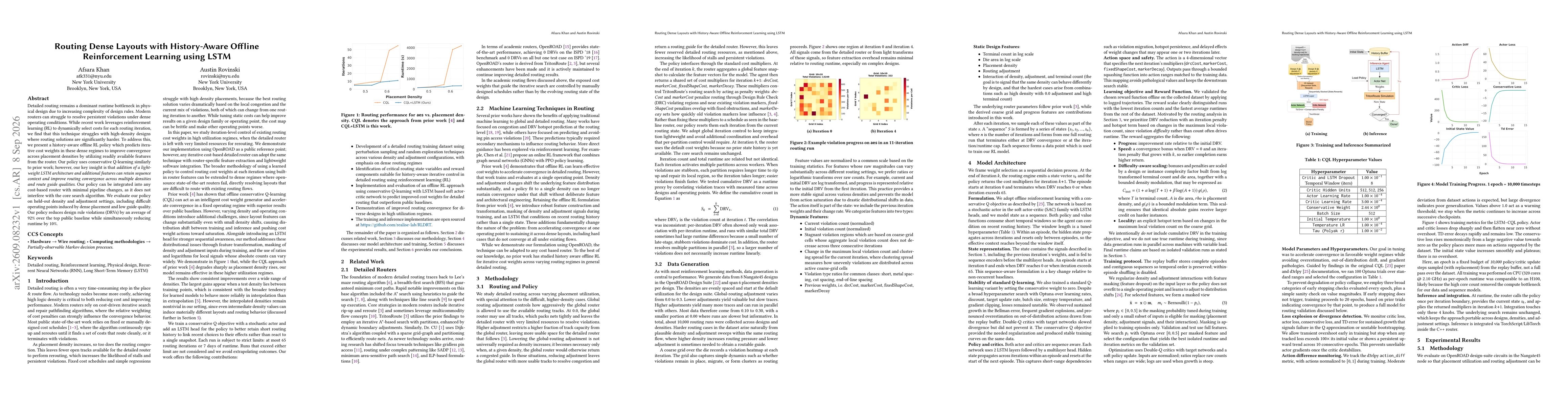 Thumbnail for Routing Dense Layouts with History-Aware Offline Reinforcement Learning using LSTM