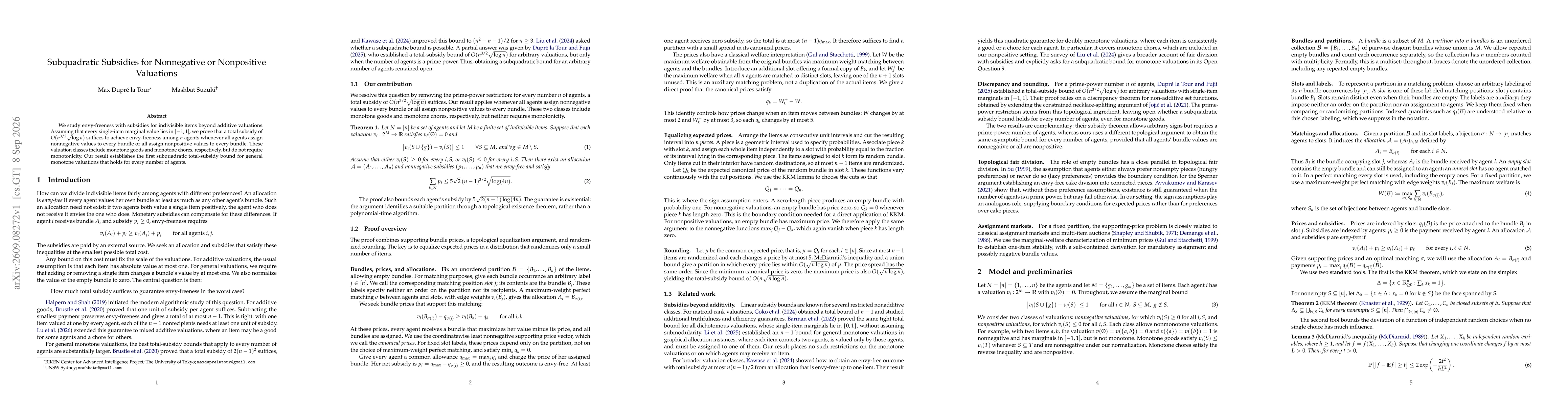 Thumbnail for Subquadratic Subsidies for Nonnegative or Nonpositive Valuations
