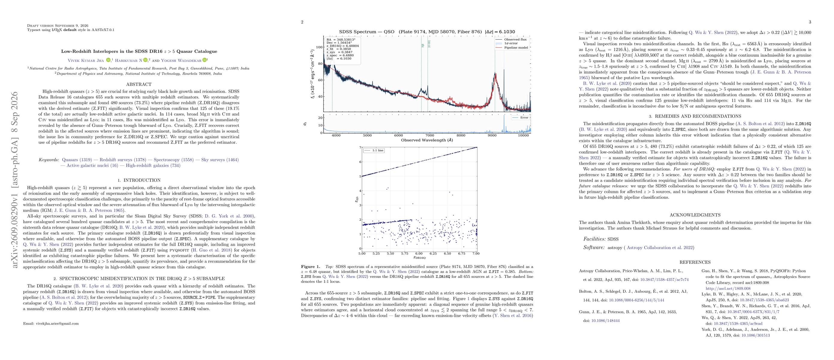 Thumbnail for Low-Redshift Interlopers in the SDSS DR16 $z > 5$ Quasar Catalogue