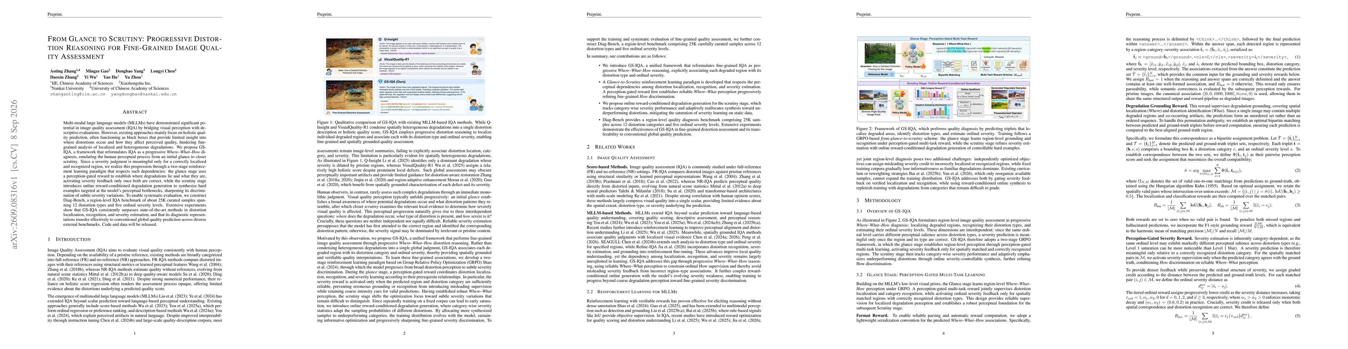Thumbnail for From Glance to Scrutiny: Progressive Distortion Reasoning for Fine-Grained Image Quality Assessment