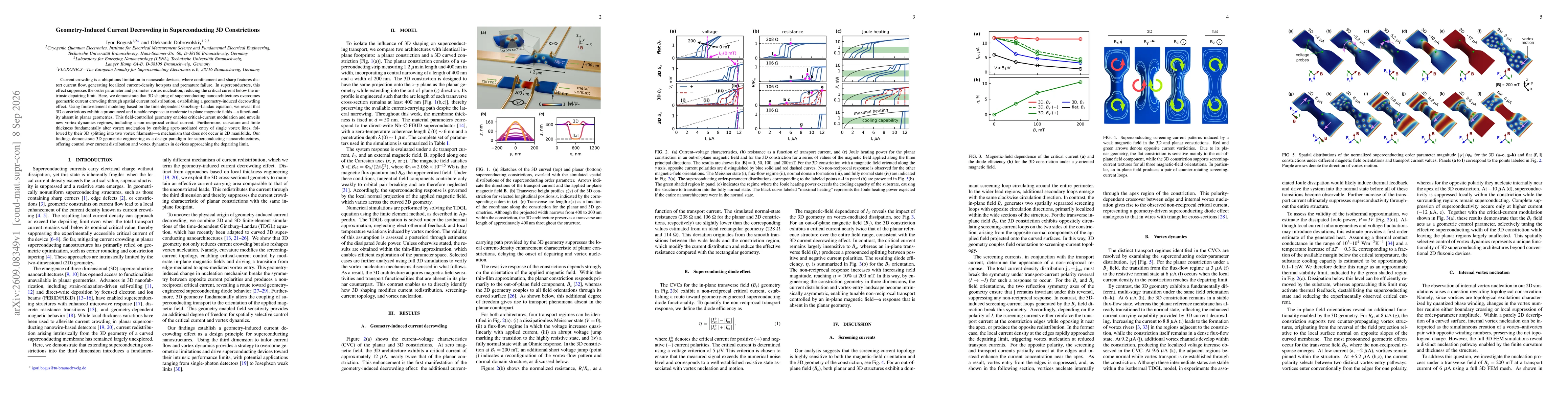 Thumbnail for Geometry-induced current decrowding in superconducting 3D constrictions