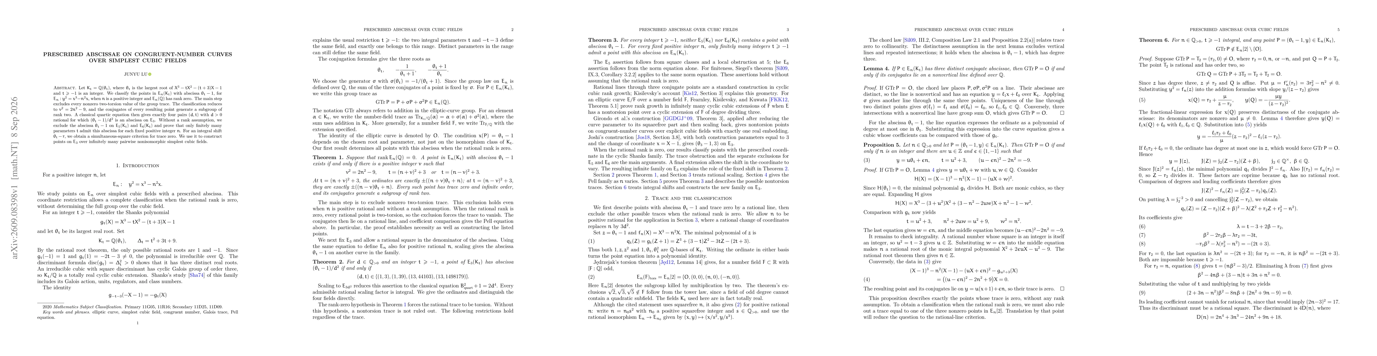 Thumbnail for Prescribed Abscissae on Congruent-Number Curves over Simplest Cubic Fields