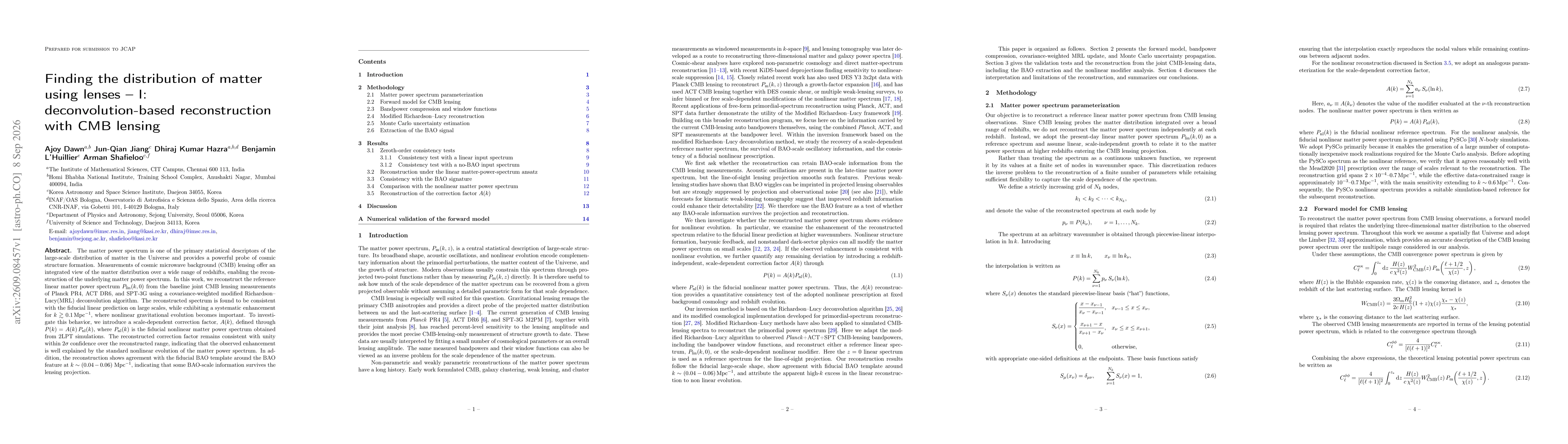 Thumbnail for Finding the distribution of matter using lenses - I: deconvolution-based reconstruction with CMB lensing
