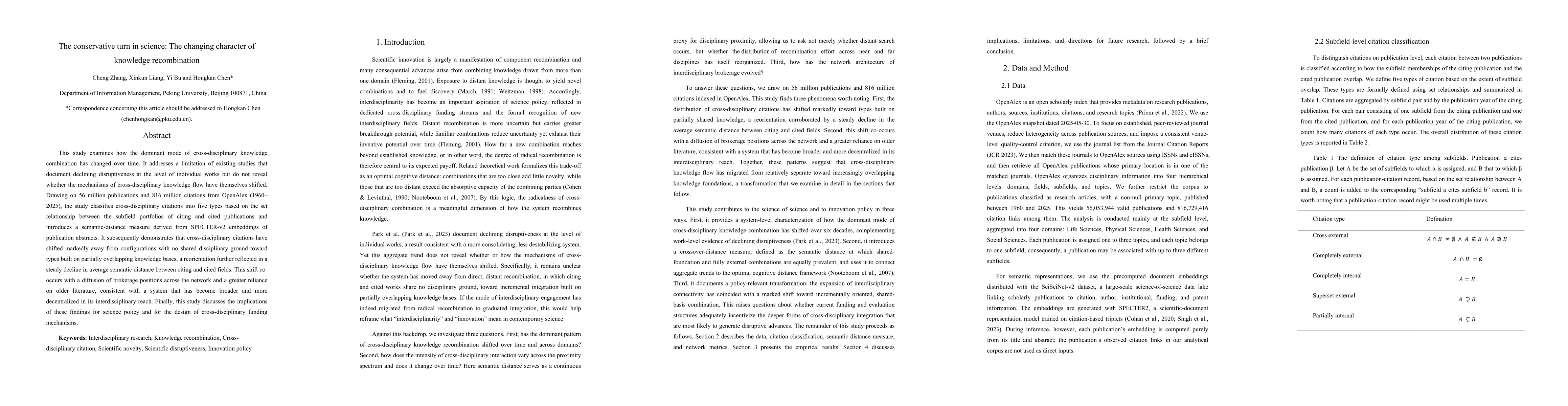 Thumbnail for The conservative turn in science: The changing character of knowledge recombination