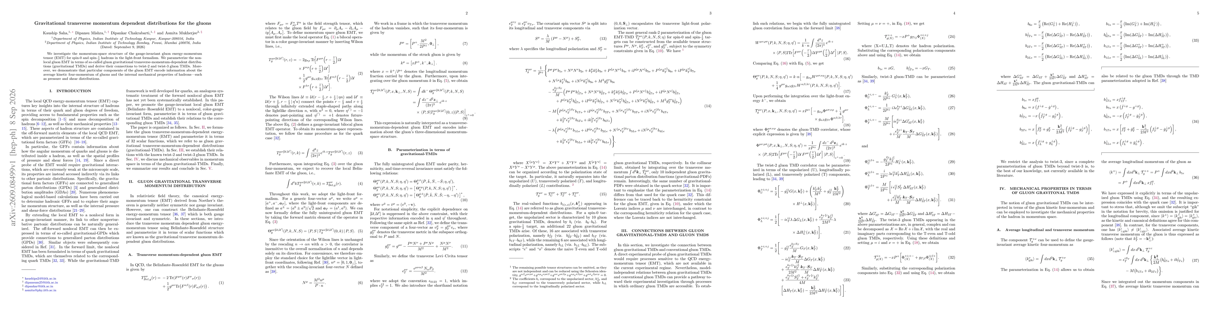 Thumbnail for Gravitational transverse momentum dependent distributions for the gluons