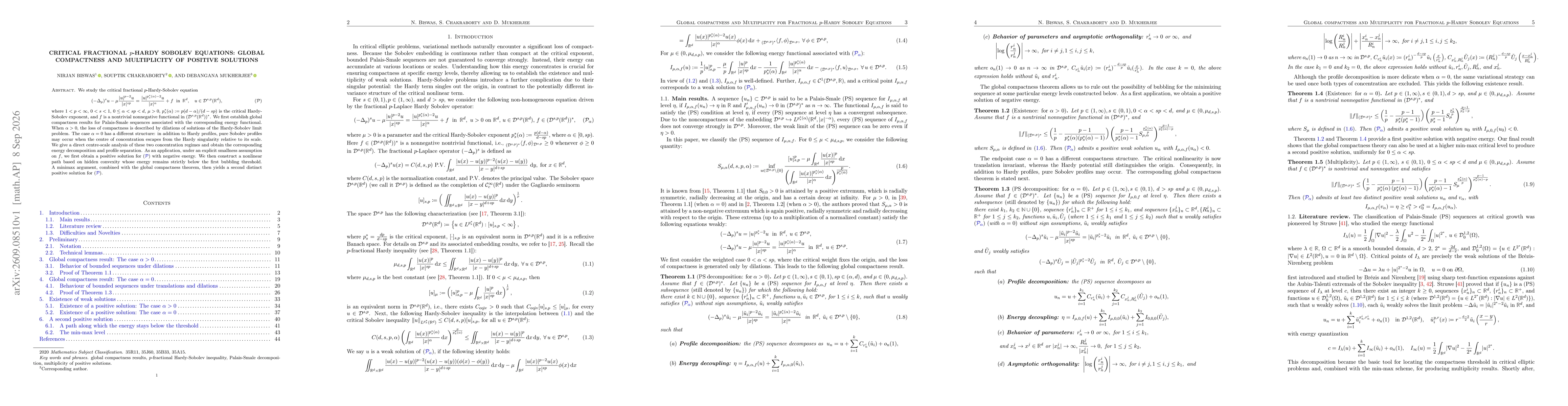Thumbnail for Critical fractional $p$-Hardy Sobolev equations: Global compactness and multiplicity of positive solutions