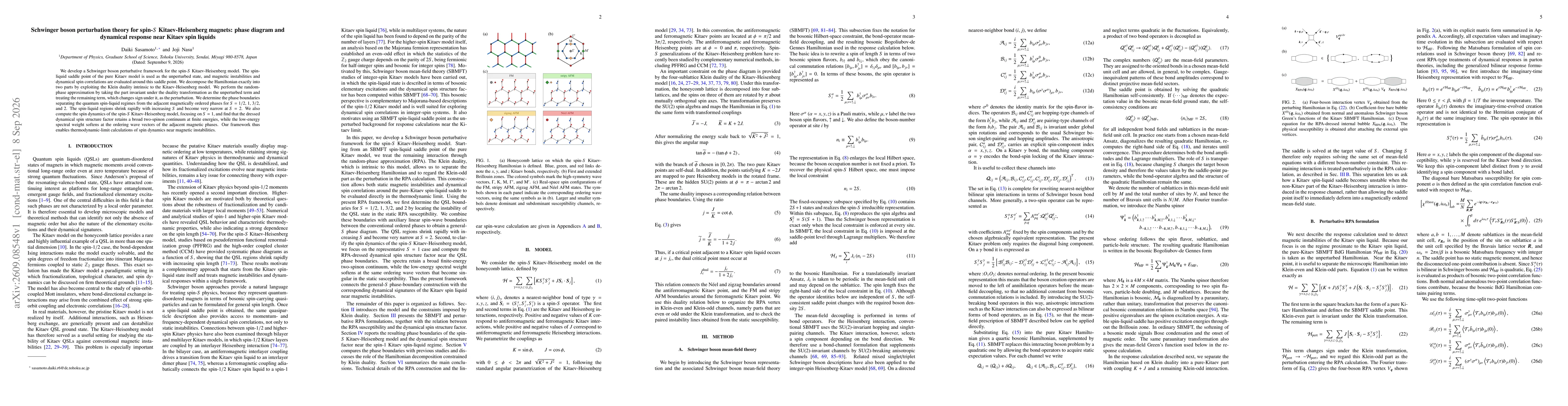 Thumbnail for Schwinger boson perturbation theory for spin-$S$ Kitaev-Heisenberg magnets: phase diagram and dynamical response near Kitaev spin liquids