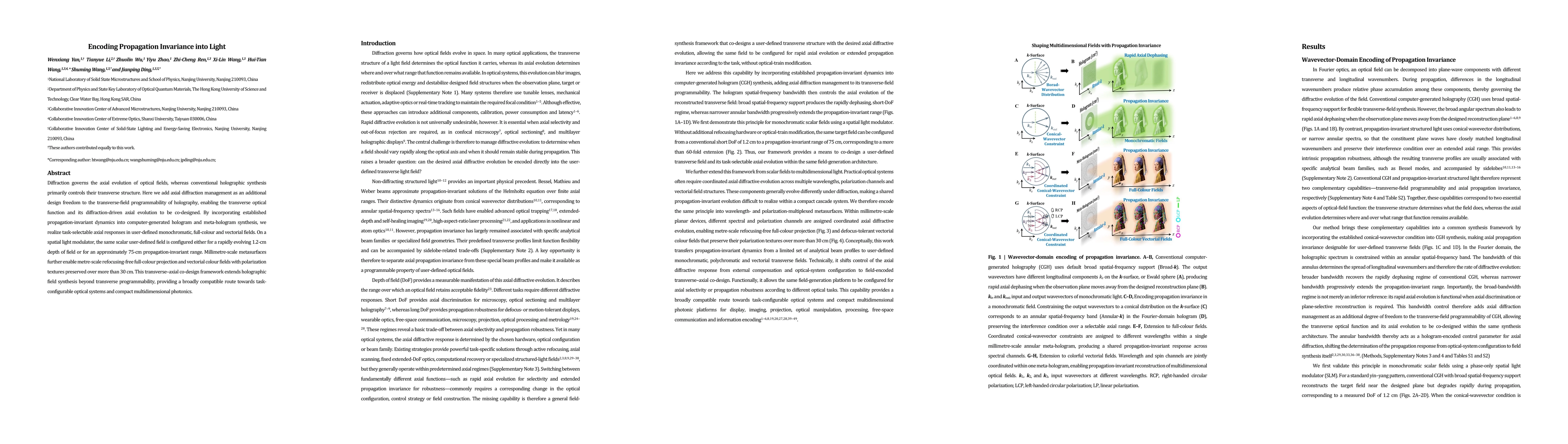 Thumbnail for Encoding Propagation Invariance into Light