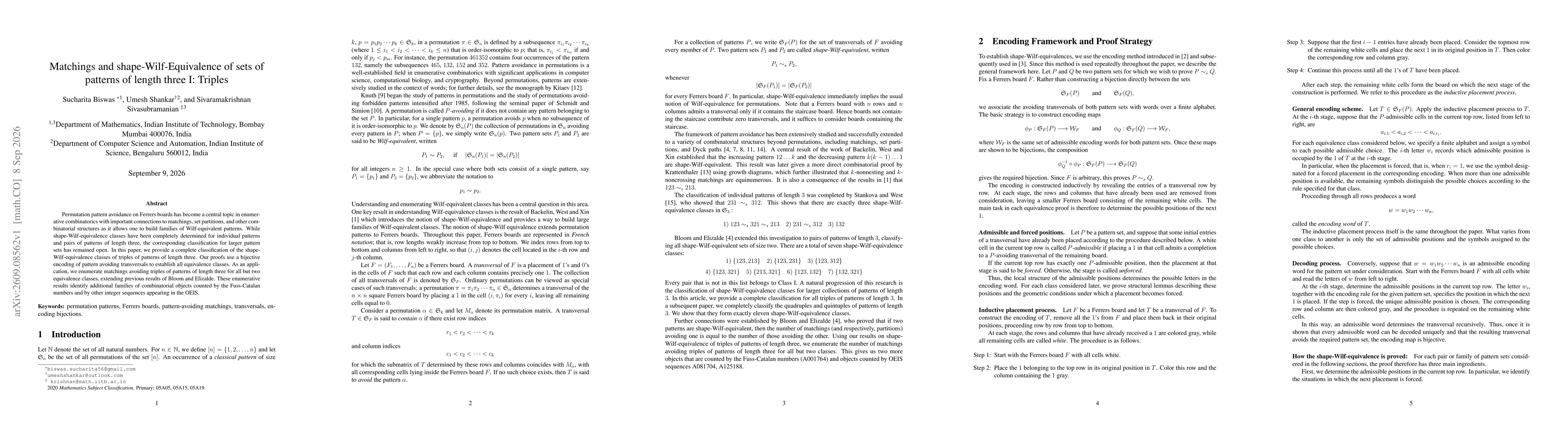 Thumbnail for Matchings and shape-Wilf-Equivalence of sets of patterns of length three I: Triples