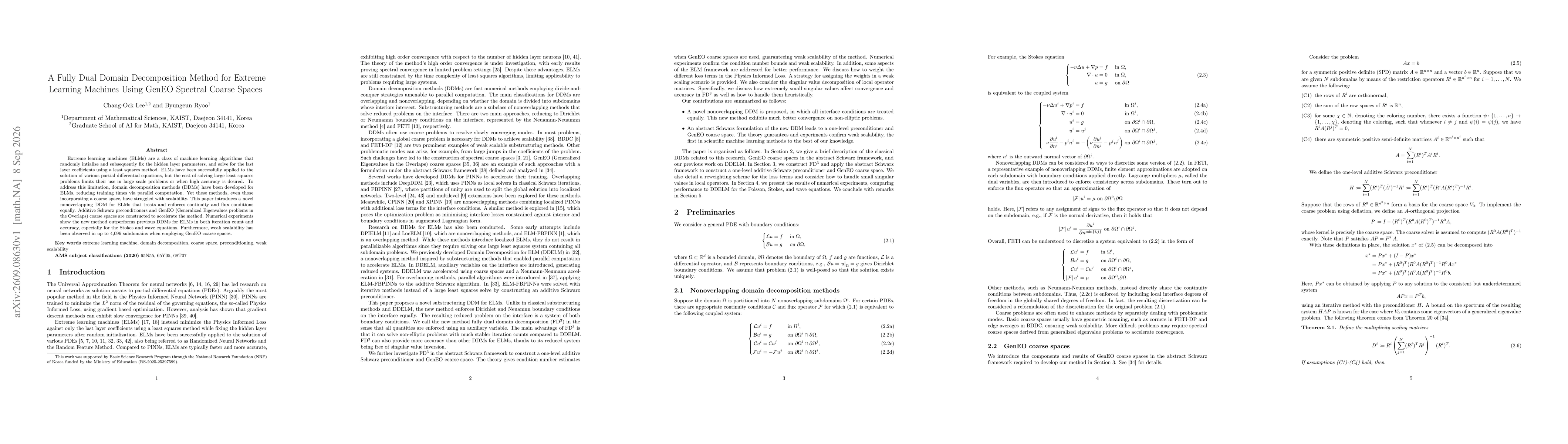 Thumbnail for A Fully Dual Domain Decomposition Method for Extreme Learning Machines Using GenEO Spectral Coarse Spaces