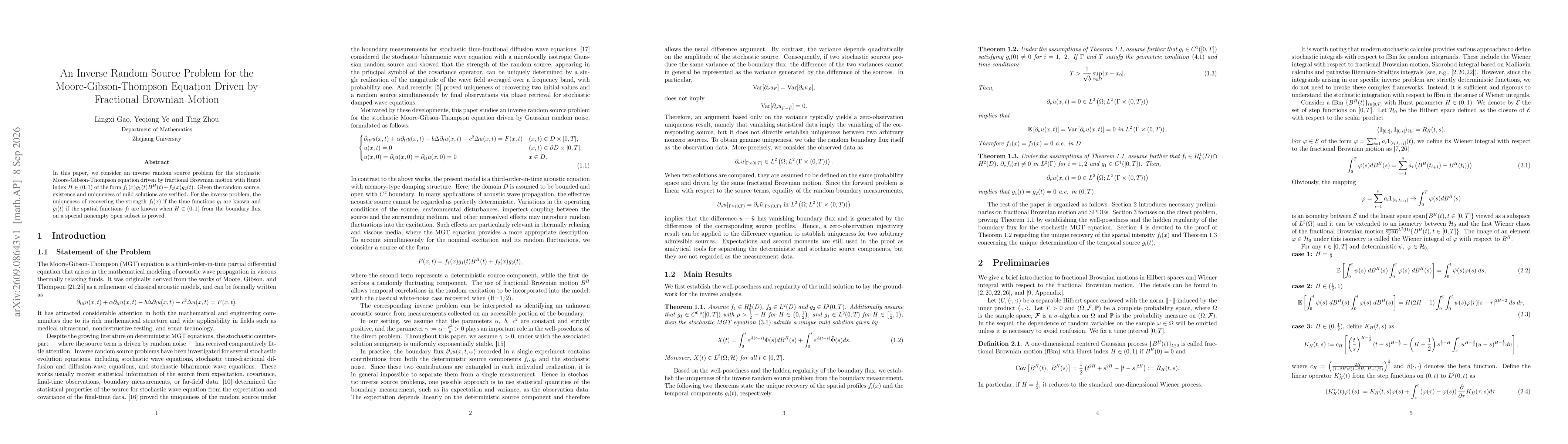 Thumbnail for An Inverse Random Source Problem for the Moore-Gibson-Thompson Equation Driven by Fractional Brownian Motion