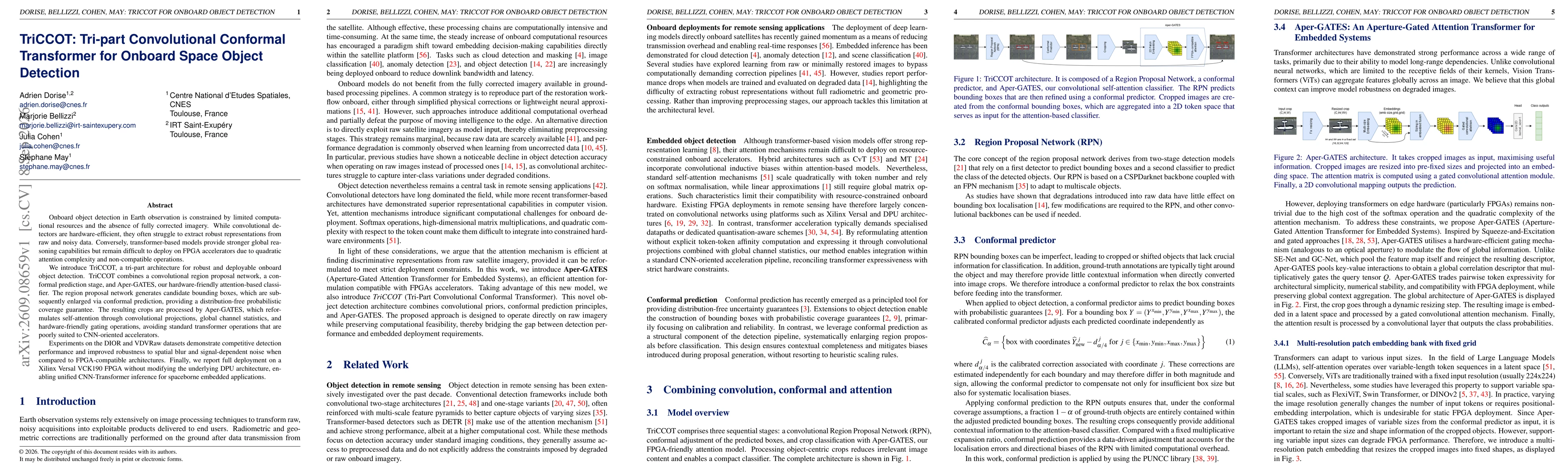 Thumbnail for TriCCOT: Tri-part Convolutional Conformal Transformer for Onboard Space Object Detection