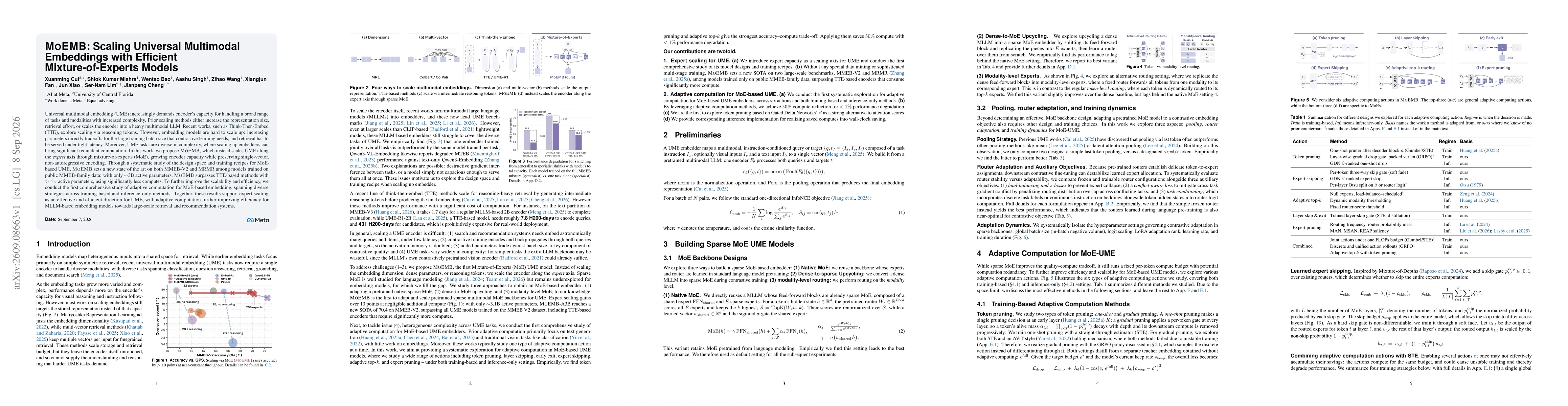 Thumbnail for MoEMB: Scaling Universal Multimodal Embeddings with Efficient Mixture-of-Experts Models