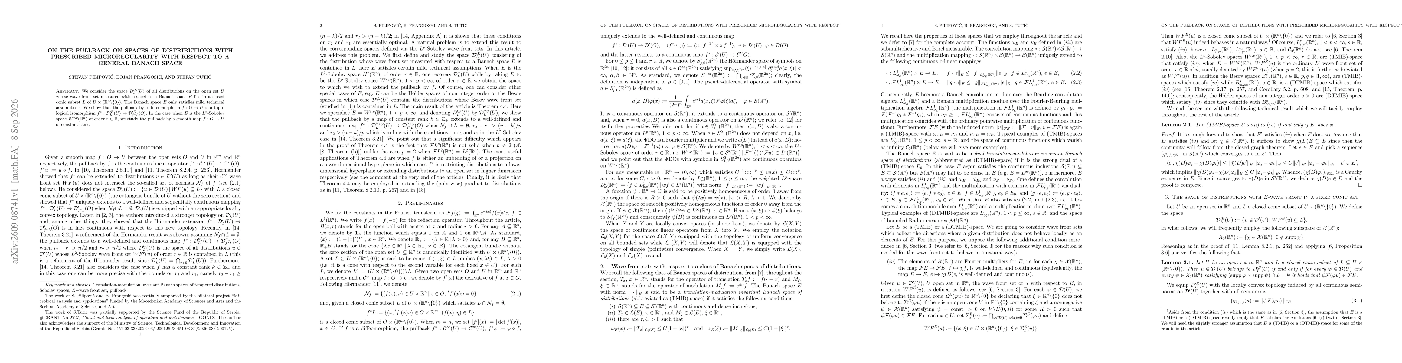 Thumbnail for On the pullback on spaces of distributions with prescribed microregularity with respect to a general Banach space